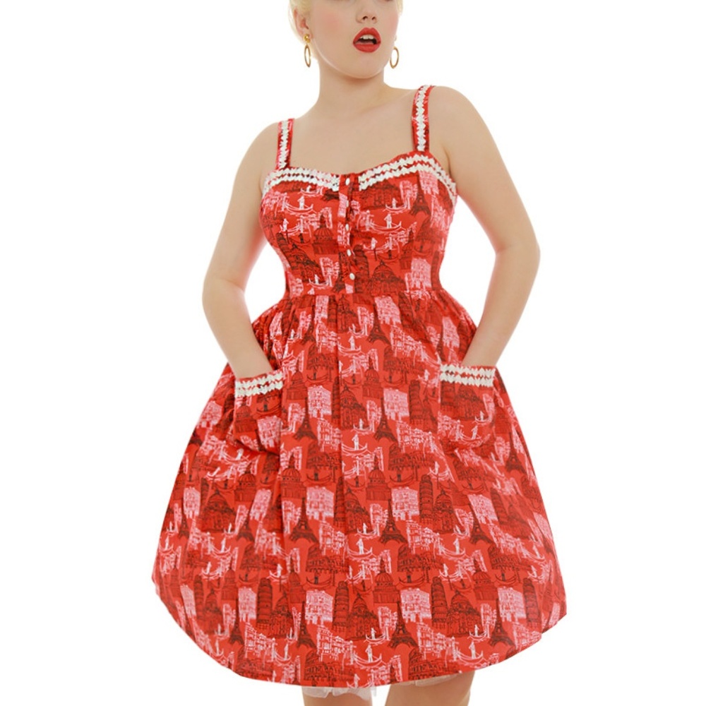 LINDY BOP Red SWING DRESS 💋Pin-up💋Rockabilly